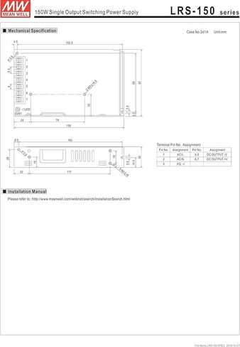 MEAN WELL MW LRS-150-15 15V 10A Enclosed-LRS Switching Power Supplies in Kuwait