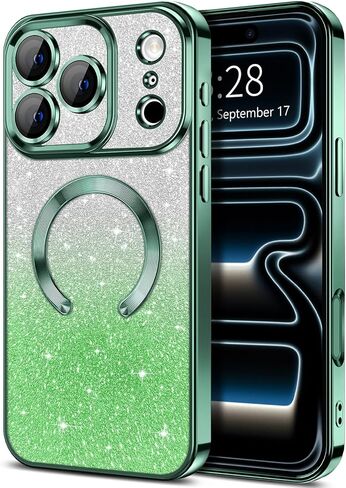 حافظة هاتف Hython لهاتف iPhone 17 Pro Max لامعة وشفافة مغناطيسية [متوافقة مع MagSafe] واقي كامل لعدسة الكاميرا بطبقة لامعة فاخرة وغطاء واقٍ نحيف مقاوم للصدمات للنساء، أرجواني in Kuwait