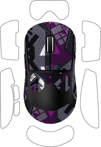 شريط قبضة مضاد للانزلاق للماوس اللاسلكي Logitech G PRO X Superlight 2 DEX، ملصقات قبضة ناعمة الملمس مقاومة للعرق، جلد مقاوم للخدش وقابل للإزالة وغير متبقي، رمادي أرجواني in Kuwait