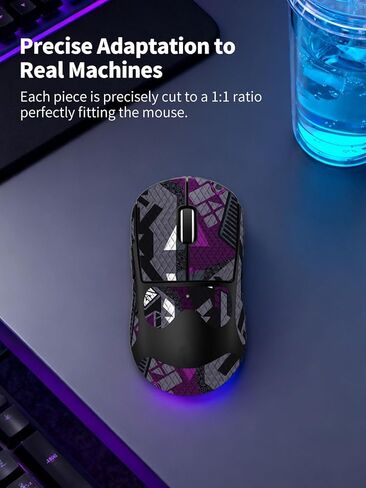 شريط قبضة مضاد للانزلاق للماوس اللاسلكي Logitech G PRO X Superlight 2 DEX، ملصقات قبضة ناعمة الملمس مقاومة للعرق، جلد مقاوم للخدش وقابل للإزالة وغير متبقي، رمادي أرجواني in Kuwait