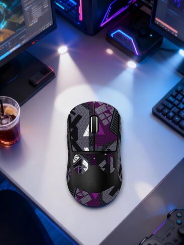 شريط قبضة مضاد للانزلاق للماوس اللاسلكي Logitech G PRO X Superlight 2 DEX، ملصقات قبضة ناعمة الملمس مقاومة للعرق، جلد مقاوم للخدش وقابل للإزالة وغير متبقي، رمادي أرجواني in Kuwait