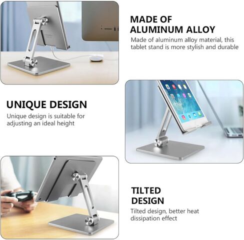 Abaodam Aluminum Alloy Folding Laptop Cooling Stand Adjustable Portable Laptop Rack for Desk Use Compatible with Tablets Silver in Kuwait