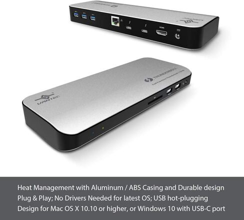 Vantec Thunderbolt 3 Multi-Function Docking Station, HDMI, Gigabit, SD, Audio, with Power Delivery 60W (DSH-400TB3) in Kuwait
