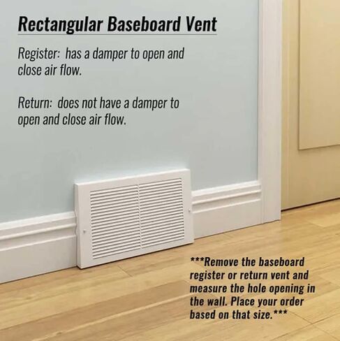 Imperial RG0318 30 x 6 2-Inch Projection Baseboard Return Grill, White in Kuwait