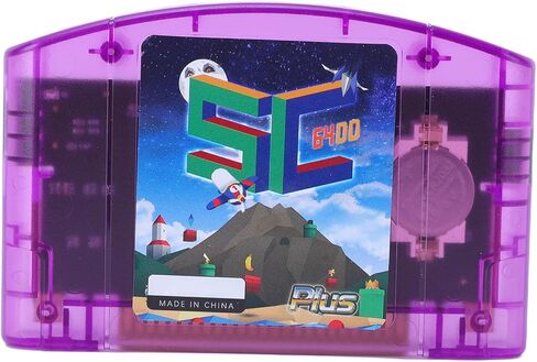 Bewinner Game Cartridge Fit for N64 Retro Games 64DD Support Fast Reading Open Source Cartridge with Automatic Save Backup 16GB Memory USB C Emulator ROM Support (Black Transparent) in Kuwait