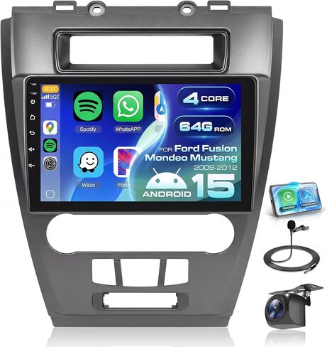 ستيريو راديو السيارة 4G+64G لسيارة Ford Fusion Mondeo Mustang 2009-2012، ستيريو سيارة Android، شاشة لمس Sellrich 10 بوصة 1280P مع DSP/32EQ Wireless Carplay Android Auto، BT5.0 GPS Wifi FM/RDS SWC كاميرا احتياطية in Kuwait