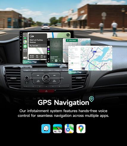 ستيريو راديو السيارة لهوندا أكورد 2013 2014 2015 2016 2017 10.2 بوصة IPS HD شاشة لمس لاسلكية CarPlay Android Auto، GPS FM/SWC بلوتوث التحكم في عجلة القيادة in Kuwait