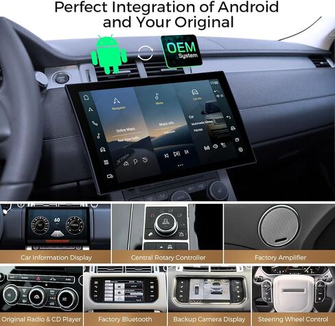 XTRONS Qualcomm 685 Android Car Stereo for Range Rover L405 Sport L494 Bosch System, 13.3 Inch Curved QLED Touch Screen GPS Navigation Support Wireless CarPlay Android Auto 4G LTE Backup Camera 8+128G in Kuwait