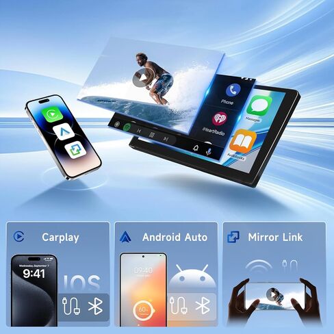راديو Hodozzy 4G+128G لسيارة Toyota Yaris 2012-2017 مع Carplay اللاسلكي Android Auto، شاشة لمس Incell 9 بوصة ستيريو سيارة مزدوج Din مع نظام ملاحة GPS بلوتوث DSP، WiFi، FM RDS، كاميرا in Kuwait