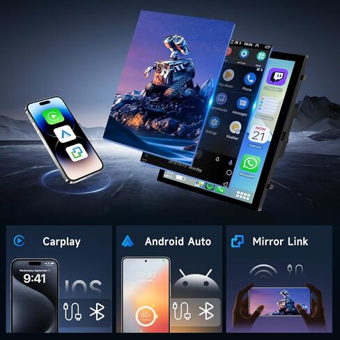[4G+64G] ستيريو لسيارة Ford Explorer 2011-2019 مع Carplay Android Auto، راديو شاشة تعمل باللمس Hodozzy 9 بوصة مع نظام تحديد المواقع العالمي، وصلة مرآة، بلوتوث، واي فاي، DSP، راديو FM/RDS، SWC، كاميرا احتياطية in Kuwait