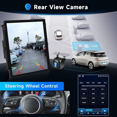 [4G+64G] ستيريو لسيارة Ford Explorer 2011-2019 مع Carplay Android Auto، راديو شاشة تعمل باللمس Hodozzy 9 بوصة مع نظام تحديد المواقع العالمي، وصلة مرآة، بلوتوث، واي فاي، DSP، راديو FM/RDS، SWC، كاميرا احتياطية in Kuwait