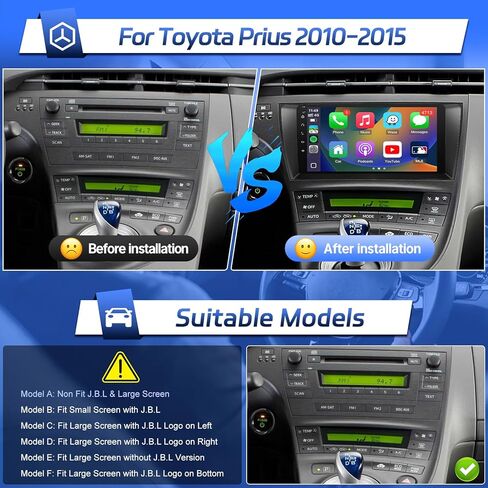 راديو ستيريو للسيارة Leadfan لسيارة Toyota Prius 2010 2011 2013 2014 2015 مع Carplay Android Auto، شاشة ستيريو تعمل باللمس 9 بوصة لسيارة Prius GPS Navigation Head Unit BT WiFi FM SWC+كاميرا احتياطية in Kuwait