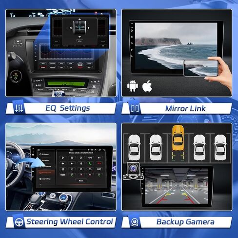 راديو ستيريو للسيارة Leadfan لسيارة Toyota Prius 2010 2011 2013 2014 2015 مع Carplay Android Auto، شاشة ستيريو تعمل باللمس 9 بوصة لسيارة Prius GPS Navigation Head Unit BT WiFi FM SWC+كاميرا احتياطية in Kuwait