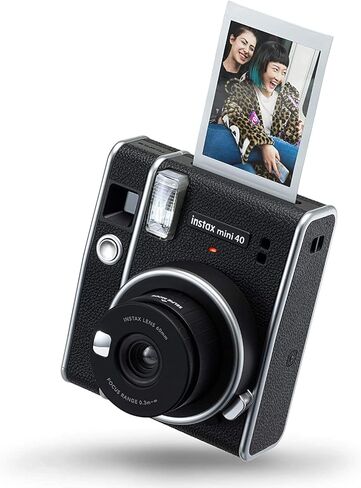كاميرا Fujifilm Instax Mini 40 الفورية مع عدسة سيلفي مدمجة، تعريض تلقائي، سرعة مصراع تلقائي، سهلة الاستخدام، كاميرات بولارويد بتصميم أنيق وكلاسيكي للمحترفين أو المبتدئين (متجددة) in Saudi Arabia