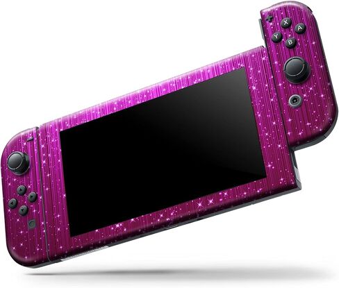 Design Skinz - Compatible with Nintendo Switch OLED Console + Joy-Con - Skin Decal Protective Scratch-Resistant Removable Vinyl Wrap Cover - Abstract Pink Neon Rain Curtain in Kuwait