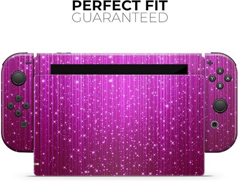 Design Skinz - Compatible with Nintendo Switch OLED Console + Joy-Con - Skin Decal Protective Scratch-Resistant Removable Vinyl Wrap Cover - Abstract Pink Neon Rain Curtain in Kuwait