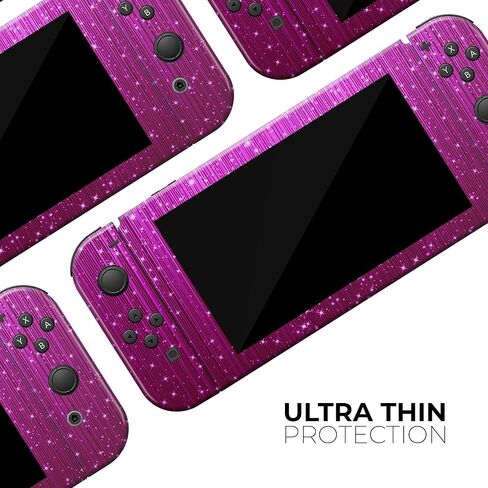 Design Skinz - Compatible with Nintendo Switch OLED Console + Joy-Con - Skin Decal Protective Scratch-Resistant Removable Vinyl Wrap Cover - Abstract Pink Neon Rain Curtain in Kuwait