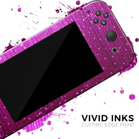 Design Skinz - Compatible with Nintendo Switch OLED Console + Joy-Con - Skin Decal Protective Scratch-Resistant Removable Vinyl Wrap Cover - Abstract Pink Neon Rain Curtain in Kuwait