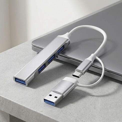 موزع USB 3.0، موزع USB بأربعة منافذ، موسع بيانات فائق النحافة بسرعة 5 جيجابت في الثانية، قابس محول محمول وتشغيل لأجهزة الكمبيوتر المحمول، والكمبيوتر الشخصي، والأقراص الصلبة، ومحرك أقراص فلاش، والطابعة، ولوحة المفاتيح in Kuwait