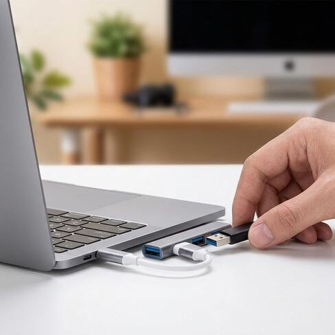 موزع USB 3.0، موزع USB بأربعة منافذ، موسع بيانات فائق النحافة بسرعة 5 جيجابت في الثانية، قابس محول محمول وتشغيل لأجهزة الكمبيوتر المحمول، والكمبيوتر الشخصي، والأقراص الصلبة، ومحرك أقراص فلاش، والطابعة، ولوحة المفاتيح in Kuwait
