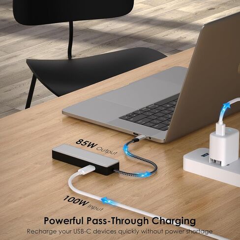 أجهزة محول USB C Hub 6 في 1 من النوع C، مع توصيل طاقة 4K@30 هرتز HDMI 3 USB 3.0 جيجابت إيثرنت 100 وات لنظام التشغيل Windows وMacBook Thunderbolt in Kuwait