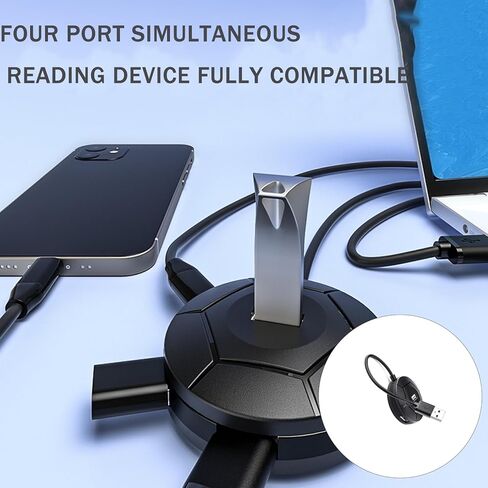 موزع USB 2.0 مزود بـ 4 منافذ USB مع منفذ طاقة من النوع C بسرعة 480 ميجابت في الثانية لنقل البيانات السريع لأجهزة الكمبيوتر المحمولة والأجهزة الطرفية in Kuwait