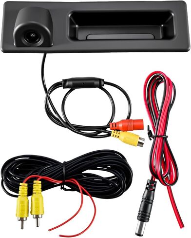 كاميرا احتياطية بمقبض صندوق السيارة HD 1280x720p مناسبة لسيارات BMW F Series 3/4/5 X3 X4 F30 F32 F10 F11 F25 2010-2019، كاميرا عكسية للرؤية الخلفية مع كابل فيديو وسلك طاقة استبدال 51247463163 in Kuwait