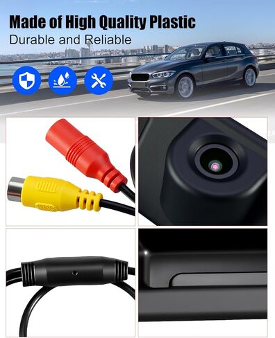 كاميرا احتياطية بمقبض صندوق السيارة HD 1280x720p مناسبة لسيارات BMW F Series 3/4/5 X3 X4 F30 F32 F10 F11 F25 2010-2019، كاميرا عكسية للرؤية الخلفية مع كابل فيديو وسلك طاقة استبدال 51247463163 in Kuwait