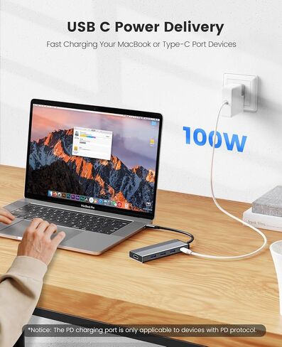 USB C Hub Adapter,5 in 1 USB C Docking Station with 4K HDMI, 3 USB 3.0 Ports, 100W Power Delivery for MacBook Pro, Chromebook and Type C Thunderbolt 3 Device in Kuwait