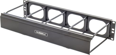 Hubbell - HM27C - HUBBELL Premise Wiring مدير حلقة أفقية أحادية الجانب: تتضمن أجهزة التركيب، أسود، HM27C in Kuwait