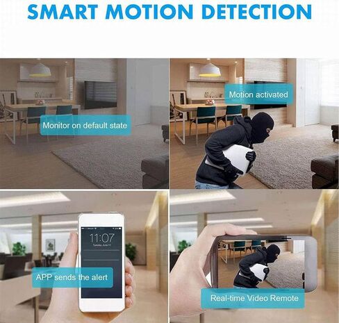 XUMIUZIY 1080P WiFi Security Camera with Clock, 130 Wide Angle Lens, Night up to 8m, Motion Detection, 2 Way Audio, with Real Time Viewing and in Kuwait