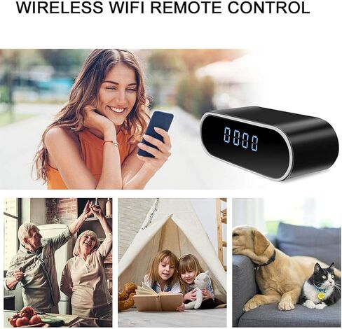 XUMIUZIY 1080P WiFi Security Camera with Clock, 130 Wide Angle Lens, Night up to 8m, Motion Detection, 2 Way Audio, with Real Time Viewing and in Kuwait