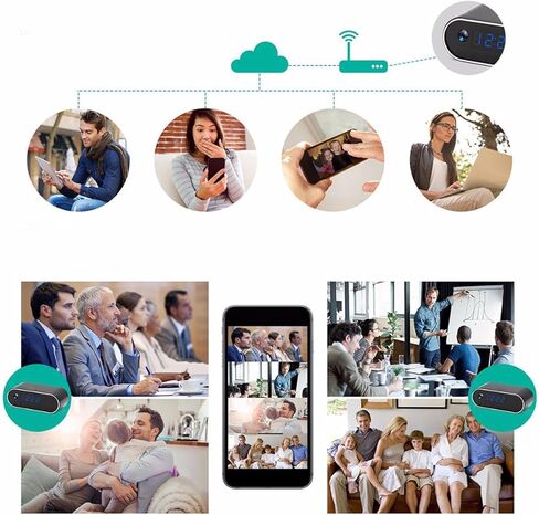 XUMIUZIY 1080P WiFi Security Camera with Clock, 130 Wide Angle Lens, Night up to 8m, Motion Detection, 2 Way Audio, with Real Time Viewing and in Kuwait