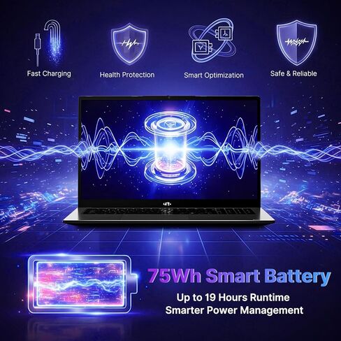 NIMO 17.3 بوصة كمبيوتر محمول للأعمال Ryzen 9 8945HS، ذاكرة وصول عشوائي 16 جيجابايت 1 تيرابايت SSD، Radeon 780M، 54W Max TDP، بطارية 75Wh، USB-C 4.0، PD 100W، لوحة مفاتيح بإضاءة خلفية، فتح بصمة الإصبع، كمبيوتر محمول FHD لمكتب الطلاب للألعاب in Kuwait