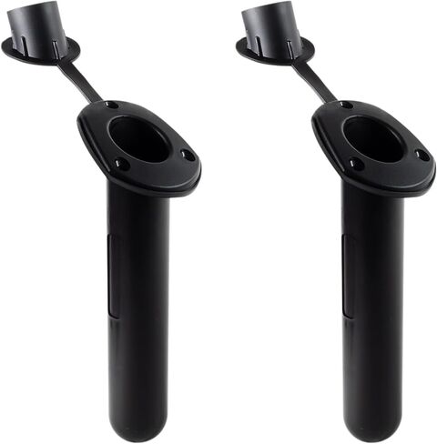 Five Oceans 60-Degree Fishing Rod Holder - Kayak Rod Holder, Rod Holder for Fishing Boat, Oval-Flange with PVC Cap - Black in Kuwait