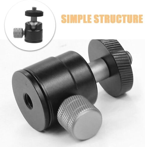 Homoyoyo 2pcs Aluminum Alloy Mini Ball Head Tripod Mount Adapter 1/4" Screw Rotatable 360° Camera Ball Head Clamp for Projector and DSLR Camera Accessories in Kuwait
