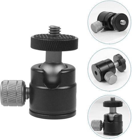 Homoyoyo 2pcs Aluminum Alloy Mini Ball Head Tripod Mount Adapter 1/4" Screw Rotatable 360° Camera Ball Head Clamp for Projector and DSLR Camera Accessories in Kuwait