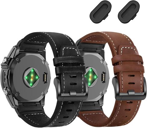 ZPJPPLX 22mm Genuine leather Watch Bands for Fenix E 8 AMOLED 47mm 7 6 Pro 5 plus,Quick fit Strap for quatix 6 7 8 epix Pro tactix 8 AMOLED 47mm/Approach S62 S70/Forerunner 965 970 955/Descent G2 G1 in Kuwait