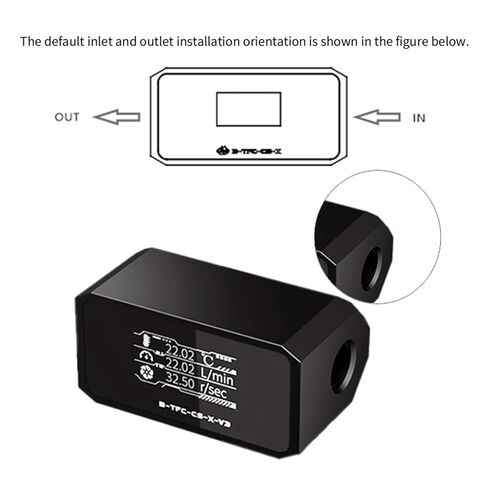 OLED Digital Flow Meter & Thermometer for PC Water Cooling, G1/4" Inline Coolant Flow/Temperature Monitor with High Temp Alarm, Desktop Computer Cooler System in Kuwait