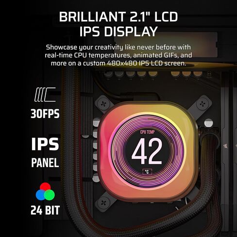 مبرد وحدة المعالجة المركزية السائل Corsair iCUE Link Titan 360 RX LCD - 360 مم AIO - ضوضاء منخفضة - Intel LGA 1851/1700، AMD AM5/AM4 - 3X RX120 RGB Fans - يتضمن محور نظام iCUE Link - أسود (متجدد) in Kuwait