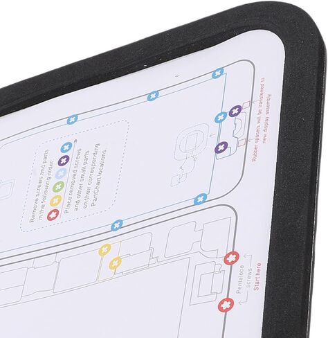 Fabater Magnetic Screw Mat, Strong Magnetic Base 35 in 1 Phone Repair Organizer, Screw Position Memory Pad with Guide Diagrams for 6 to 16 Series in Kuwait