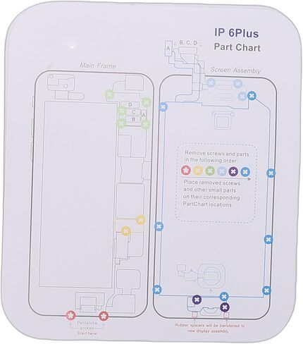 Fabater Magnetic Screw Mat, Strong Magnetic Base 35 in 1 Phone Repair Organizer, Screw Position Memory Pad with Guide Diagrams for 6 to 16 Series in Kuwait