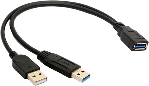 Mjaie USB 3.0 ذكر إلى 2USB أنثى محول شحن واحد نقل البيانات محول الفاصل تمديد كابل لتحويل الكابل in Kuwait