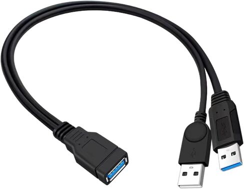 Mjaie USB 3.0 ذكر إلى 2USB أنثى محول شحن واحد نقل البيانات محول الفاصل تمديد كابل لتحويل الكابل in Kuwait