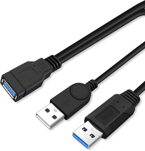 Mjaie USB 3.0 ذكر إلى 2USB أنثى محول شحن واحد نقل البيانات محول الفاصل تمديد كابل لتحويل الكابل in Kuwait