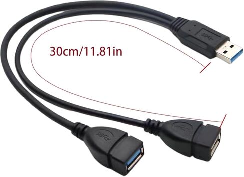 Mjaie USB 3.0 ذكر إلى 2USB أنثى محول شحن واحد نقل البيانات محول الفاصل تمديد كابل لتحويل الكابل in Kuwait