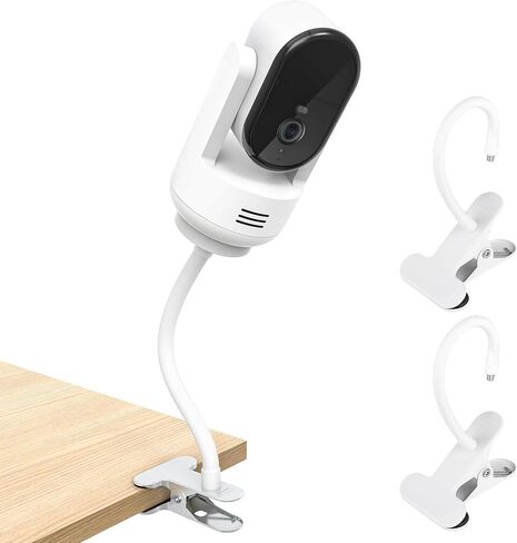 Flexible Clamp Mount for Arlo Essential Indoor/Outdoor Pan Tilt Security Camera 2K (2025 Release), Gooseneck Monitor Mounting Bracket for Pole/Desk/Shelf, No Wall Damage, for Indoor/Outdoor, 2 Pack in Kuwait