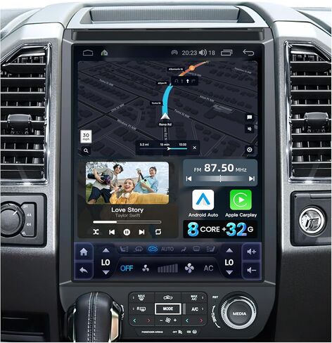 [8Core 4GB+64GB] Car Stereo Radio for Ford F150 2015 2016 2017 2018 2019 2020: 12.1 Inch IPS Touch Screen Car Radio with Wireless Carplay/Android Auto,GPS, 5GWiFi, BT5.0, FM, AM, RDS in Kuwait