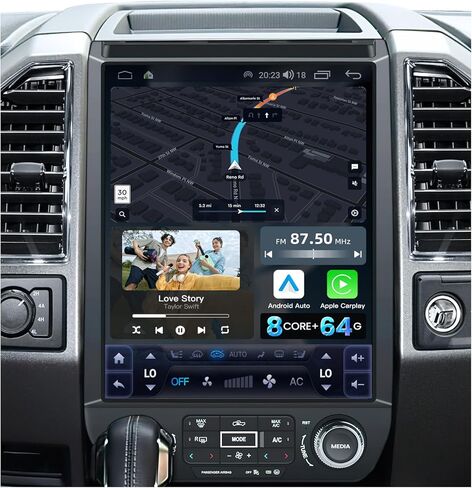 [8Core 4GB+64GB] Car Stereo Radio for Ford F150 2015 2016 2017 2018 2019 2020: 12.1 Inch IPS Touch Screen Car Radio with Wireless Carplay/Android Auto,GPS, 5GWiFi, BT5.0, FM, AM, RDS in Kuwait