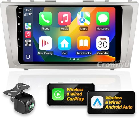 for Toyota Camry 2007-2011 Radio Compatible with Wirelessly Carplay Android Auto Upgrade Android Car Stereo Bluetooth Navigation Touchscreen GPS FM Multimedia Player Backup Camera Head Unit in Kuwait